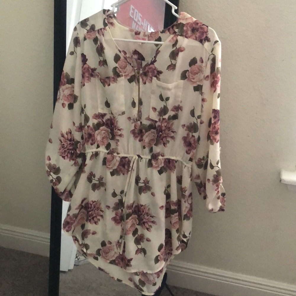 Floral mid-thigh long dress